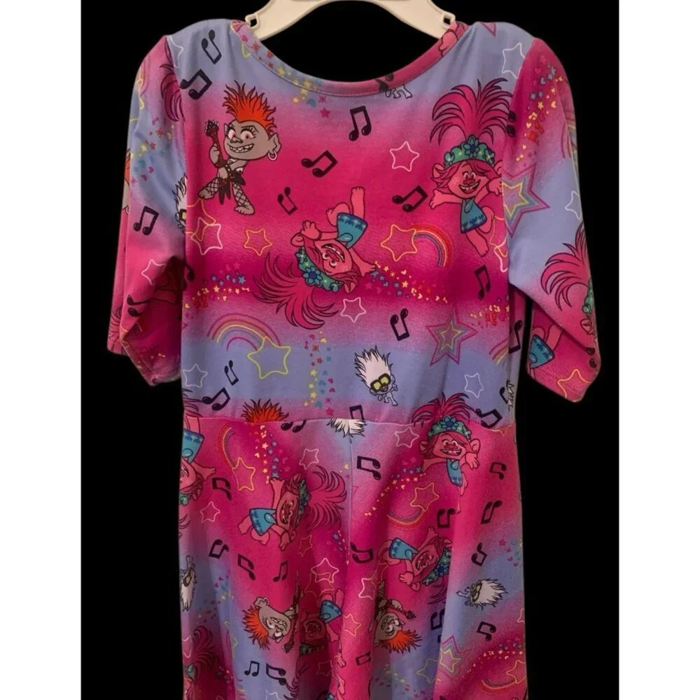 Trolls World Tour Girls Dress Size S/CH 6-6X Pink Short Sleeve
